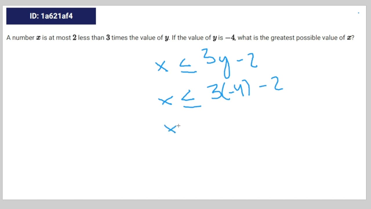 SAT Math] Question Bank 1a621af4 - YouTube
