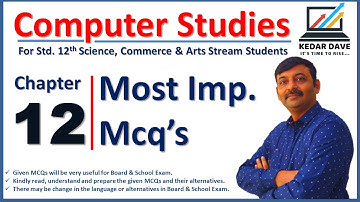 Ch.12 Publishing documents using LaTeX (MCQs) | std 12 Most IMP MCQs For Board Computer Exam