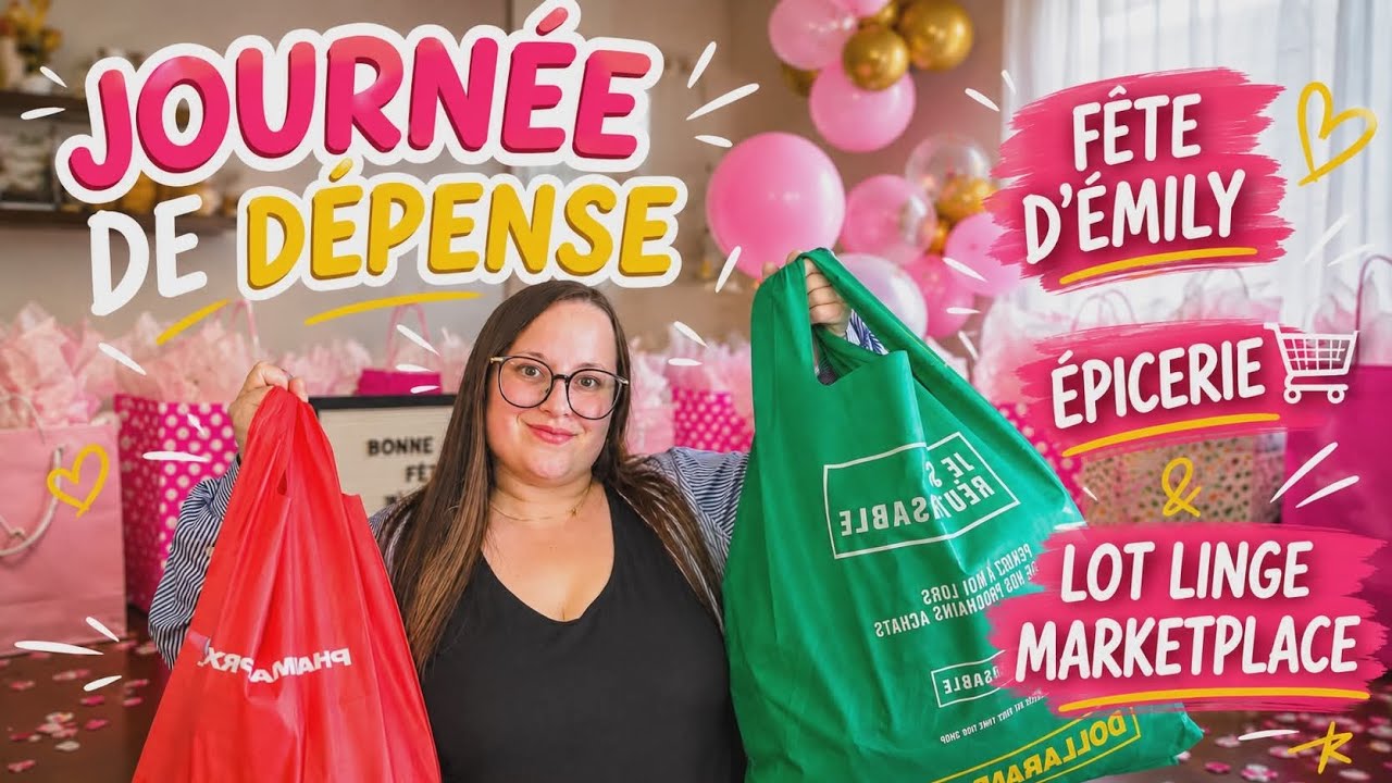 JOURNÉE DE DÉPENSE ( Fête d'émily , Lot linge Marketplace , Épicerie )