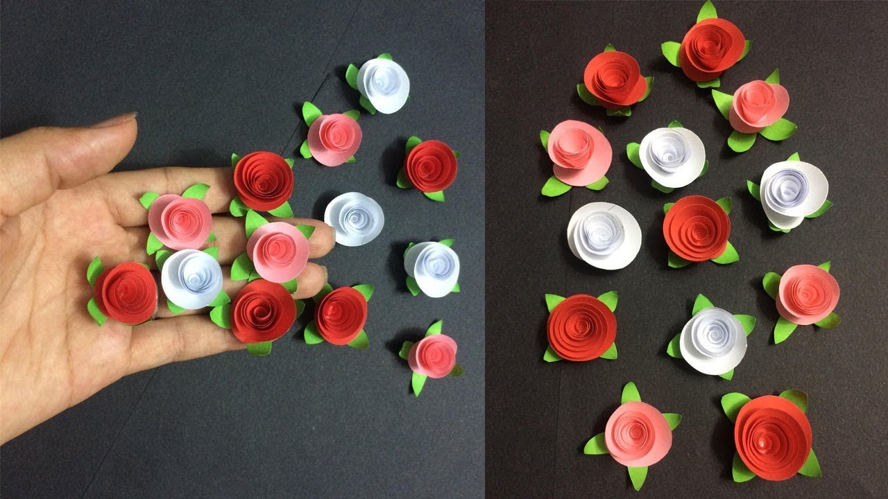 How To Make Small Paper Rose Flower - DIY Handmade Craft - Paper Craft 