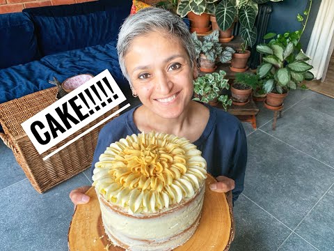 How to bake a cake  Delicious lemon vanilla cake  Celebration cake  withme  Food with Chetna