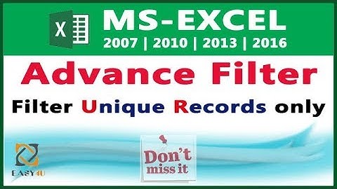 Advanced Filter in Excel in HINDI (Filter Unique Records Only) - Lesson 63