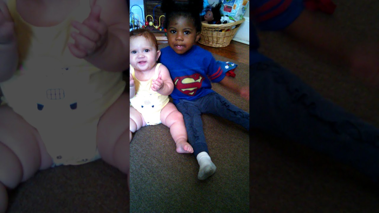 Bella learning baby shark song thanks to her big cousin London