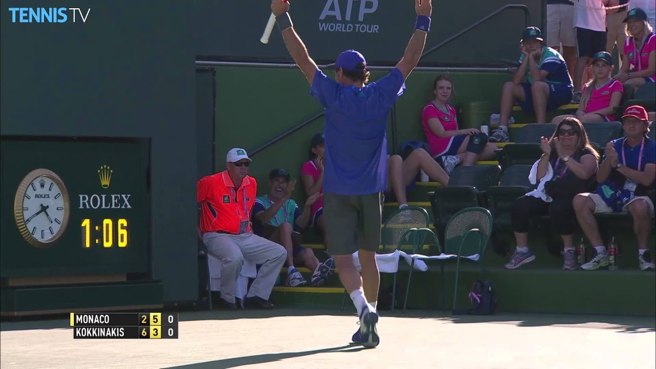 Juan Monaco 'Tweener Hot Shot Indian Wells 2015 vs. Kokkinakis