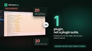 One plugin, not a plugin suite — managing WordPress sites without weighing them down