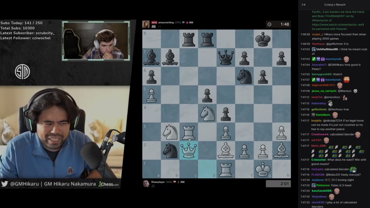 GM Hikaru & Patecki vs GM Pakleza & WFM Anna Cramling (Hikarus perspective, the whole game)