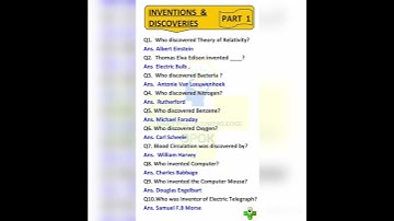 Inventions and Discoveries #Shorts #gk