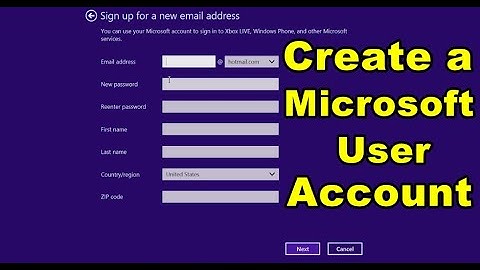 Create a Microsoft user account on Windows 8 & 10