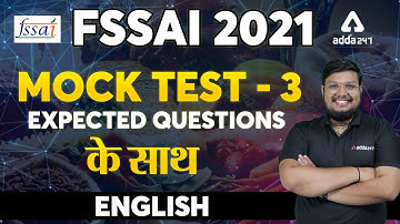 FSSAI 2021 | FSSAI English Expected Questions | Mock Test 3