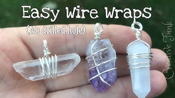 How to Wire Wrap Crystal Points - no drilled holes! 3 x designs for simple necklace pendants