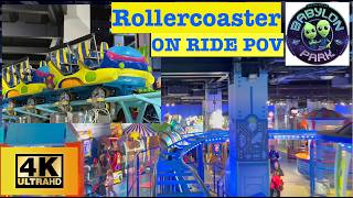 Energy Recovery System Rollercoaster at Babylon Park FRONT Row ON RIDE POV 4K