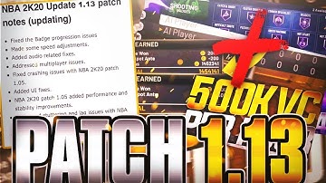 THE VC GLITCH AND BADGE GLITCH IN NBA 2K20 PATCHED? NBA 2K20 OFFICIAL PATCH 13 PATCH NOTES!!!