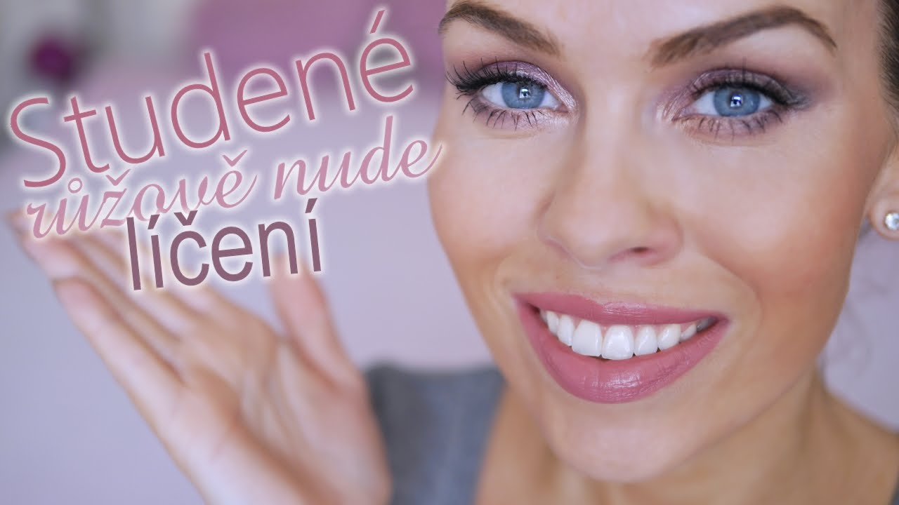 Studené růžově nude líčení | Cold nude-pink makeup look