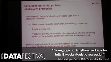 Rob Haslinger at BDF 2015 | "Bayes_logistic: A python package for Bayesian logistic regression"
