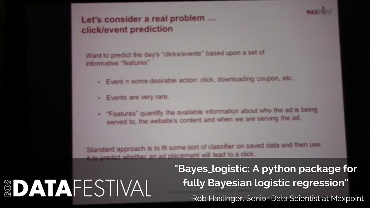 Rob Haslinger at BDF 2015 | "Bayes_logistic: A python package for ...