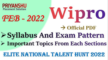 Wipro NLTH Exam Important Topics | Wipro nth Syllabus 2022 | Wipro Elite National Talent Hunt 2022