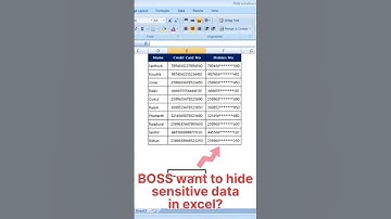 Excel tricks to hide sensitive data #shorts