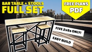 : Bar Table and Stools Full Set DIY
