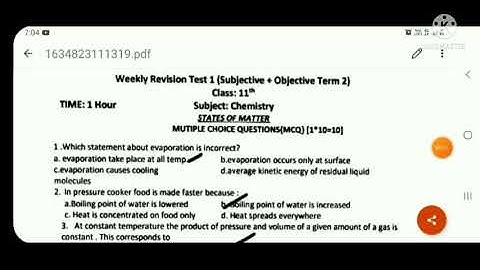 SOLVED CHEMISTRY PAPER | CLASS 11 | TERM 2 #chemistry #pseb #psebboardexam #term2