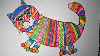 Как нарисовать котенка восковыми мелками Как нарисовать котенка восковыми мелками