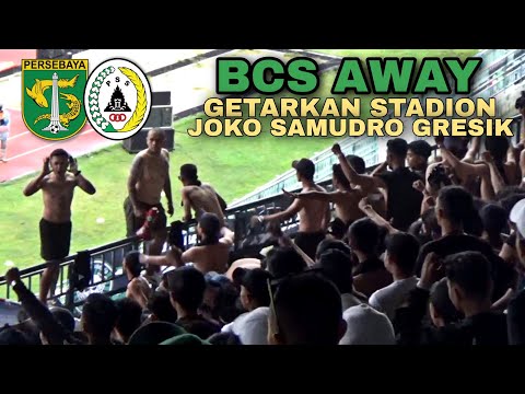 Aksi BCS Awayday Suaranya Getarkan Stadion Joko Samudro Gresik | Persebaya vs PSS Sleman