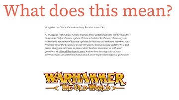What might the next errata mean for Warhammer The Old World?