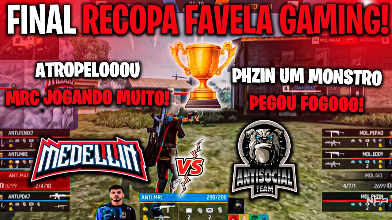 É CAMPEÃOO! MEDELLIN vs ANTISOCIAL! PEGOU FOGO NA FINAL DO 4X4 RECOPA FAVELA GAMING!