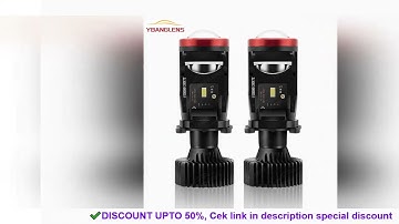 2pcs H4 LED Projector Mini Lens Auto H4 LED Headlight Bulbs Kit Conversion High Beam Low Beam 120W T