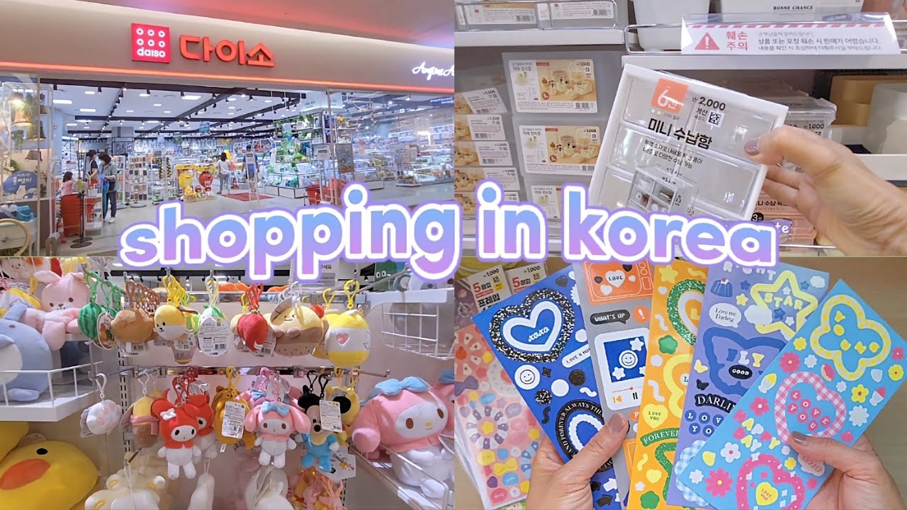 shopping in korea vlog 🌷 daiso huge stationery haul 🇰🇷 my best sticker  collection ever! 