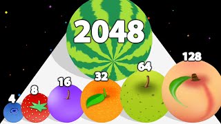 BALL RUN 2048: Fruit Merge - ASMR Gameplay (Level Up Balls, Max Level, All Gameplays)