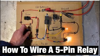 how to wire a 5 pin automotive relay. pins 87/30/85/86/87a . bosch style. fans / fuel pump / lights