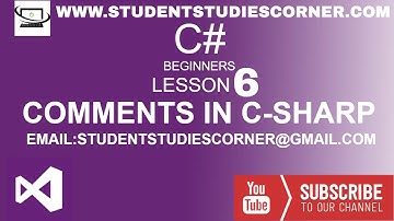 Student Studies Corner- | C# - Lesson 6 | Comments In C# In Urdu Version