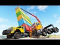 Truck Cranes Accidents #6 - Beamng drive