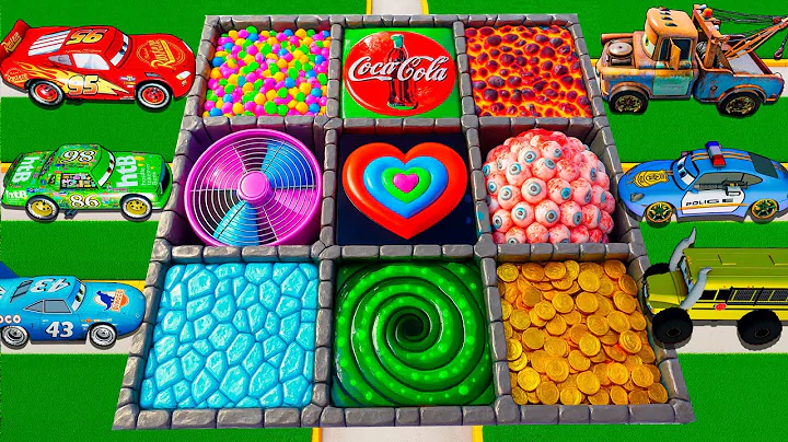 Pixar Cars Lightning McQueen vs Giant Pit Traps! Can Cars Survive Crazy Challenges? | BeamNG Drive