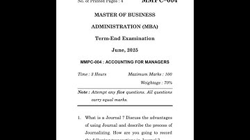 MMPC-004 June 2025 | IGNOU Previous Year Question Paper