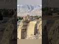 西域三十六古國之一遺址：石頭城與金草灘，可惜金草灘牧場還沒完全變黃，也沒看到牛羊，要不然就是風吹草低見牛羊的具象化