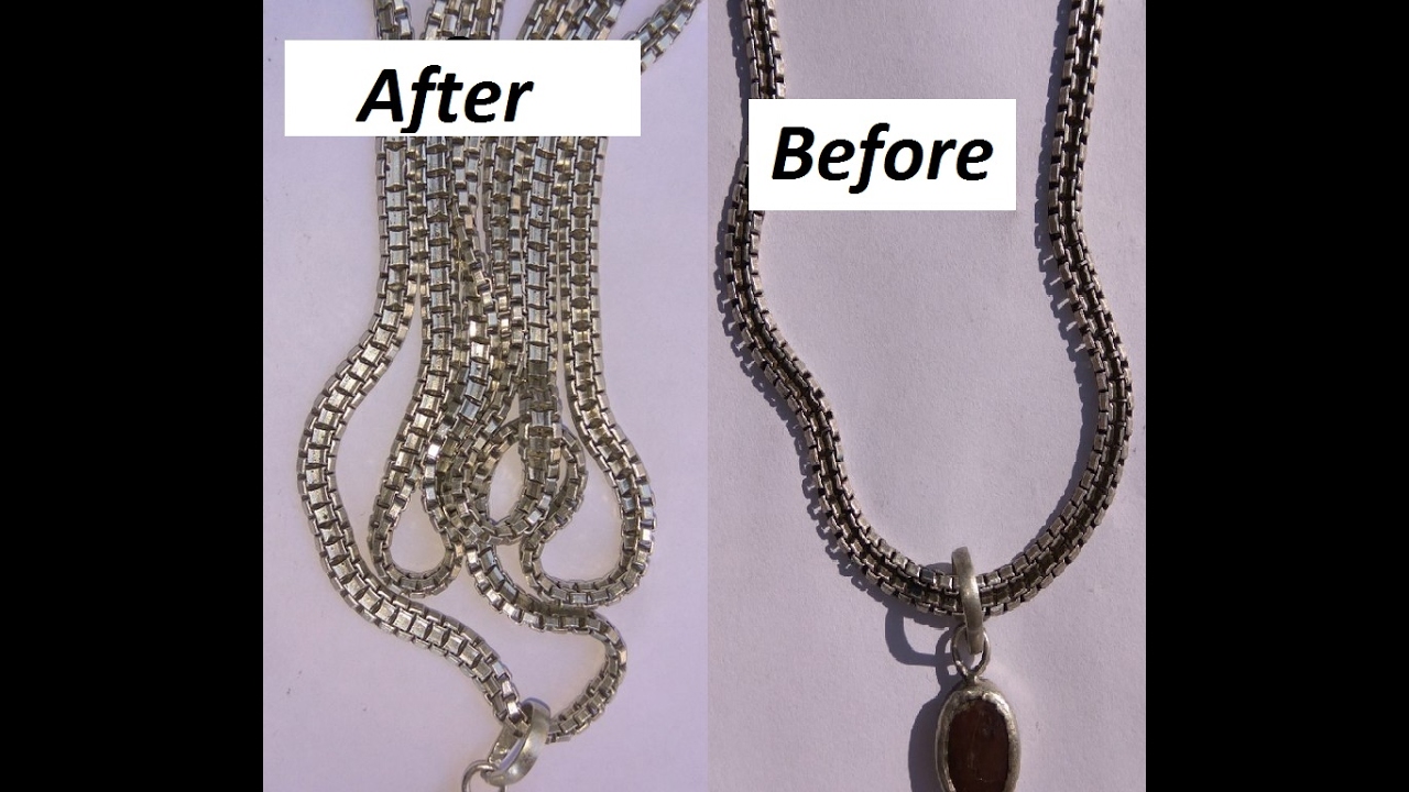 How to Polish sliver chain with vinegar - YouTube