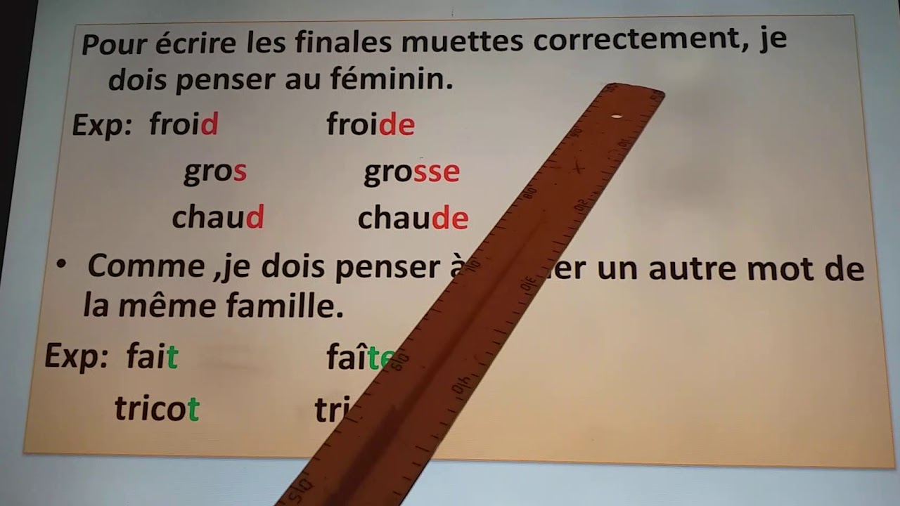 Les lettres finales muettes Orthographe 2AP YouTube