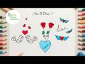 Love bird Drawing, Painting &amp; Coloring For Beginners | How to design a card | valentine card design