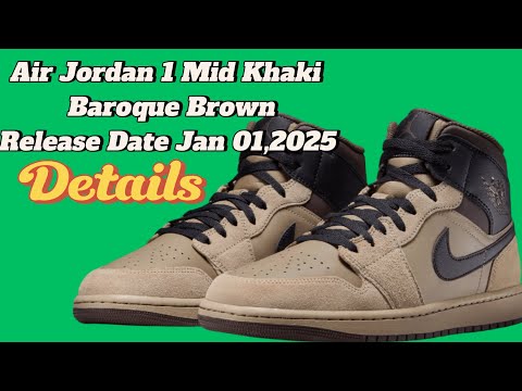 Nike Air Jordan 1 Mid Khaki Baroque Brown エア ジョーダン Air Jordan 1 Mid Khaki Baroque Brown Sneakers and Outfits