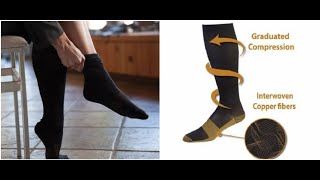Copper Fit Energy Socks easy off compression sock to help reduce swelling provide support #copperfit