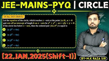 Let the equation of the circle, which touches x -axis at the point (a, 0), a  0and cuts off an