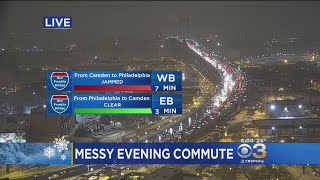 Messy Evening Commute In Snow Weather