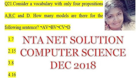 NTA UGC NET December 2018 Computer Science Paper Solution Q21