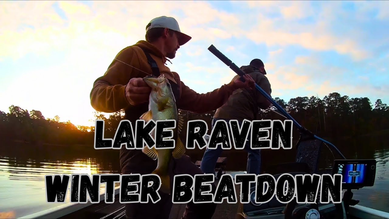 Winter Bass Fishing Lake Raven