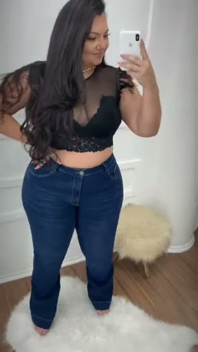 Calça Jeans Cambos Plus Size Flare Fransuely Azul