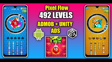 Pixel Flow Match Flow Color Puzzle Game Unity Source Code with Admob and Unity Ads Integrated