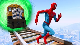 GTA 5 Random Portals 42 (Spider-Man Epic Jumps Train Crash Ragdolls) screenshot 5