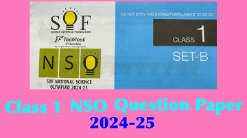 SOF NSO Class 1 Solved Paper/Class 1 Science Olympiad Question Paper 2024-25 Set B
