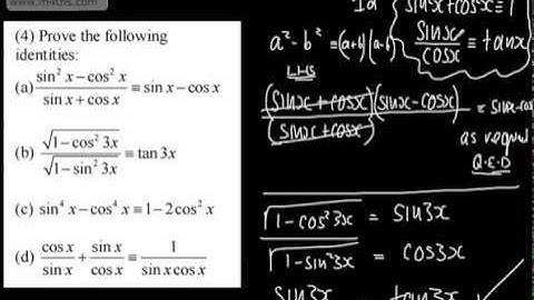 Core 2  - Trigonometry 1 - Introduction to Identities AS Maths A2 mathematics OCR, AQA, Edexcel